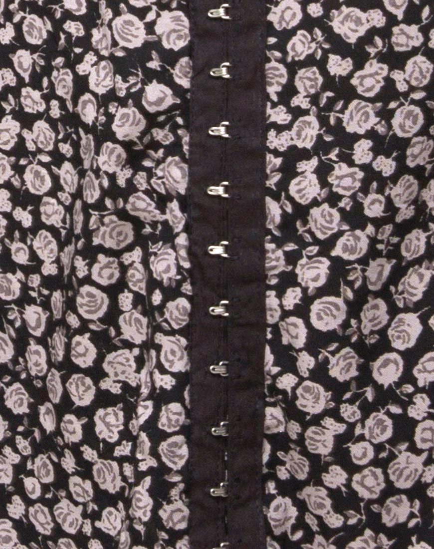 Immagine di Camisa Swing Dress in Ditsy Rose Nero