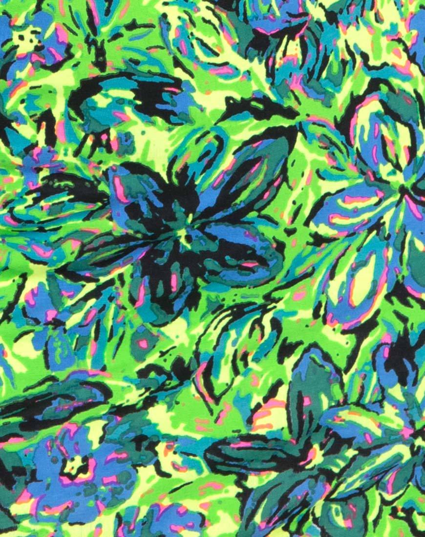 Immagine di Canna Bodycon Dress in Fluro Flower Citrus