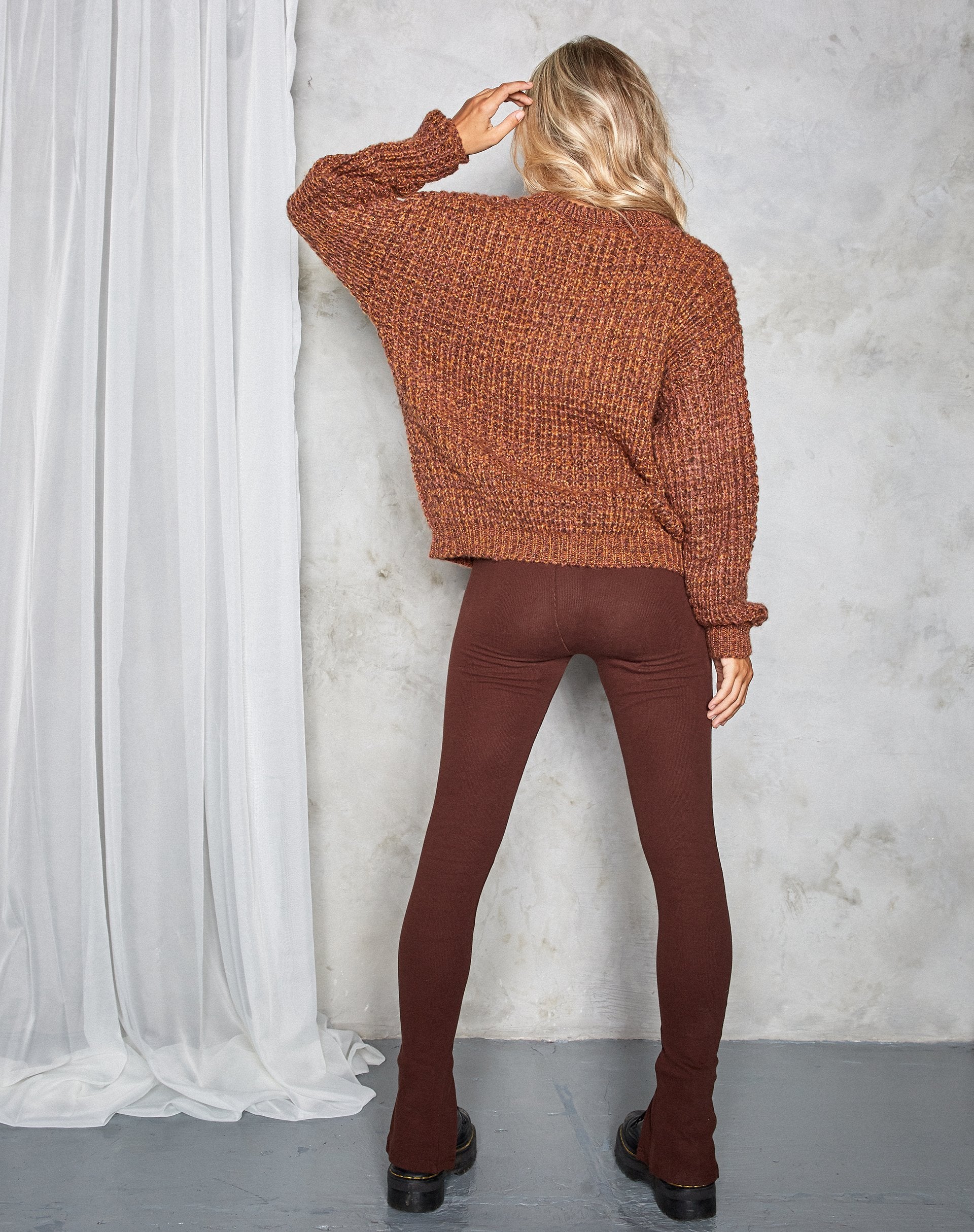 Immagine di Caribou Jumper in maglia a maglia grossa Nero e Zenzero