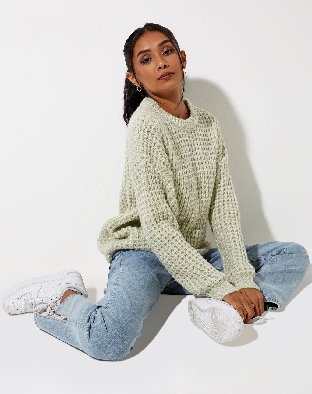Maglione Caribou in maglia a maglia grossa, menta