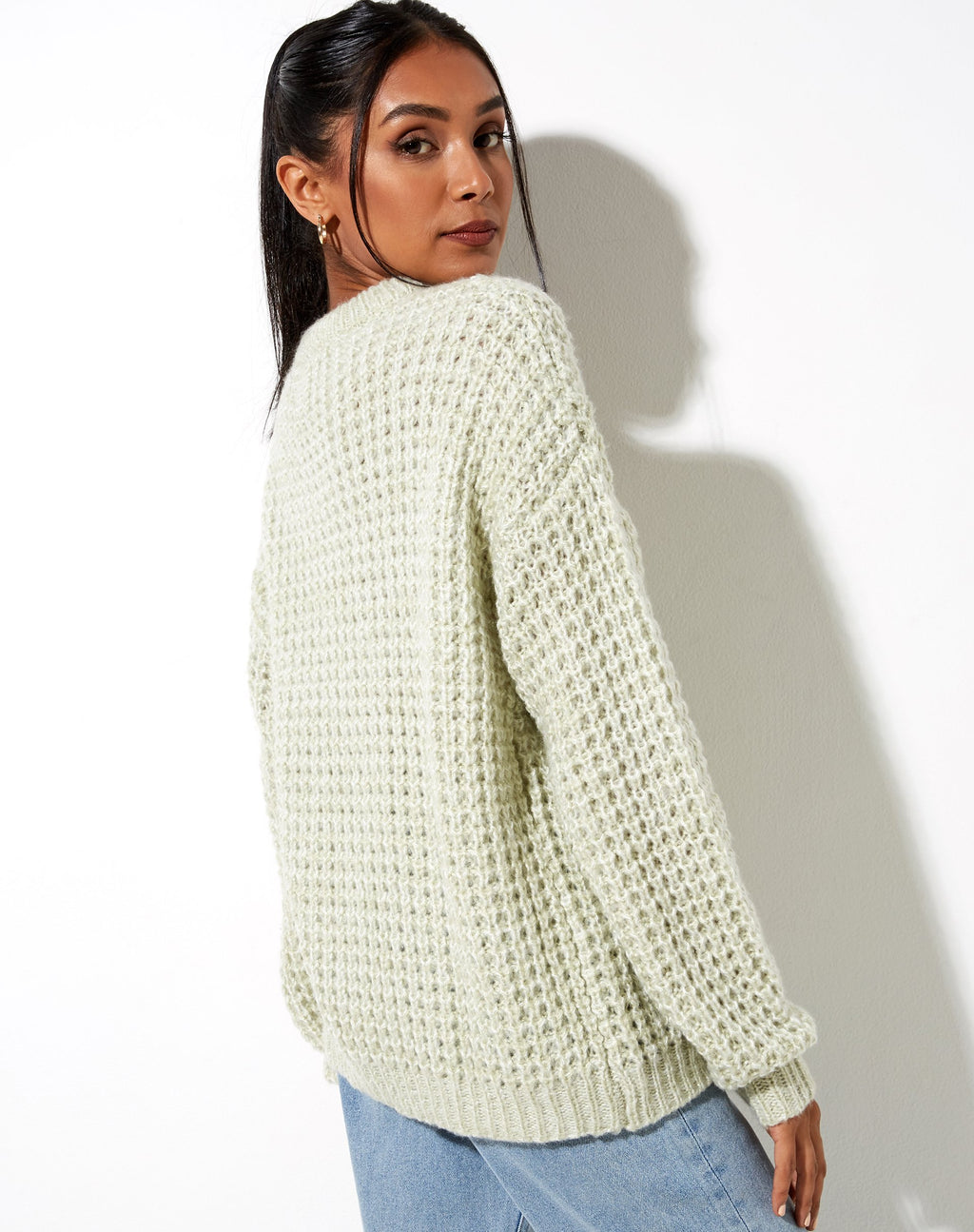 Maglione Caribou in maglia a maglia grossa, menta