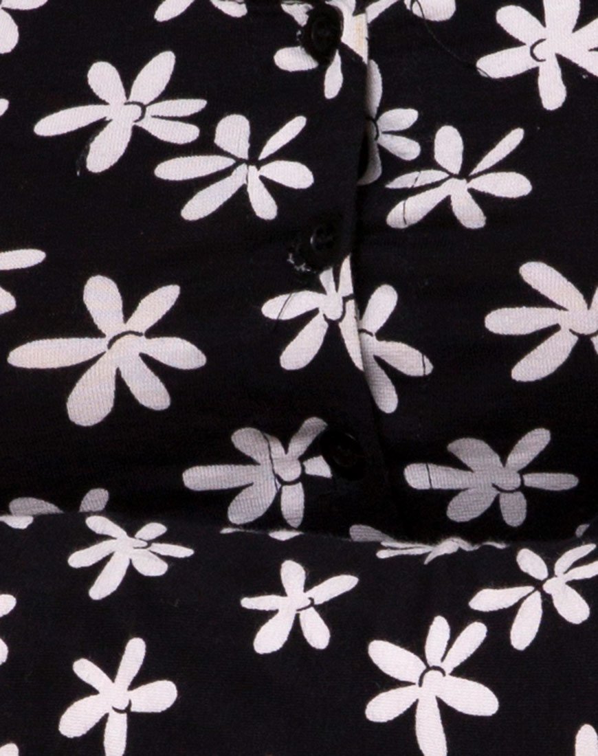 Immagine di Carla Crop Top in bianco e nero anni '90 Daisy