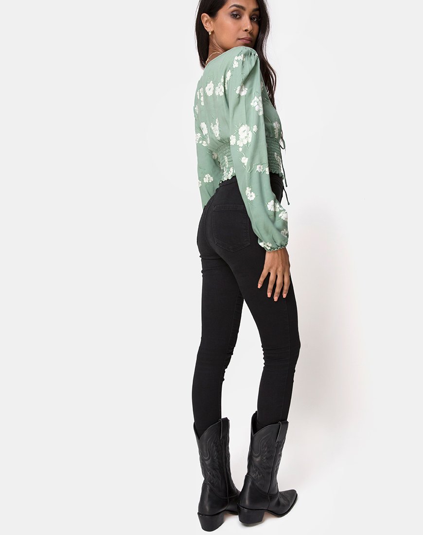 Immagine di Carmen Top in Mono Flower Green