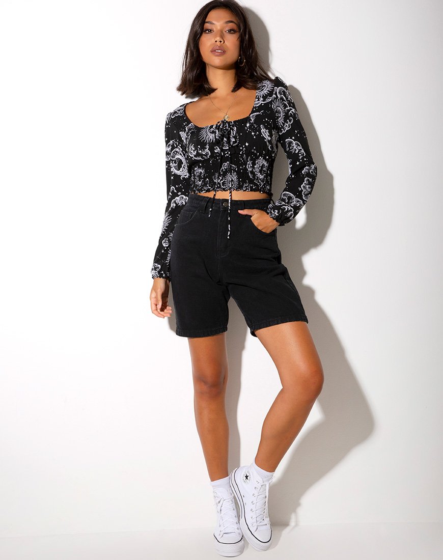 Immagine di Carmen Longsleeve Top in Night Sky Black