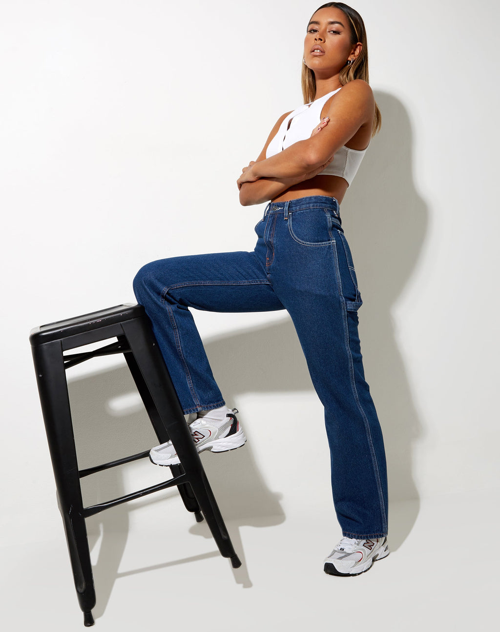 Jeans Carpenter Cargo in blu indaco