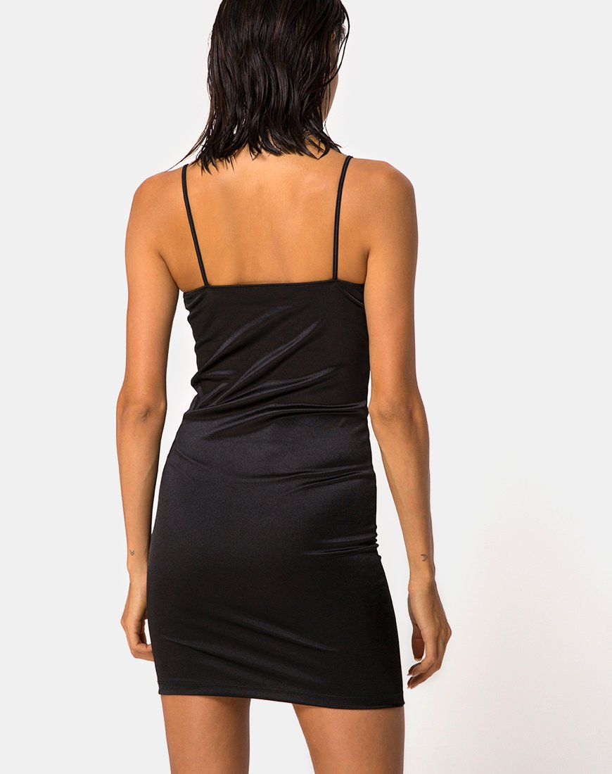 Abito Cecile in raso nero