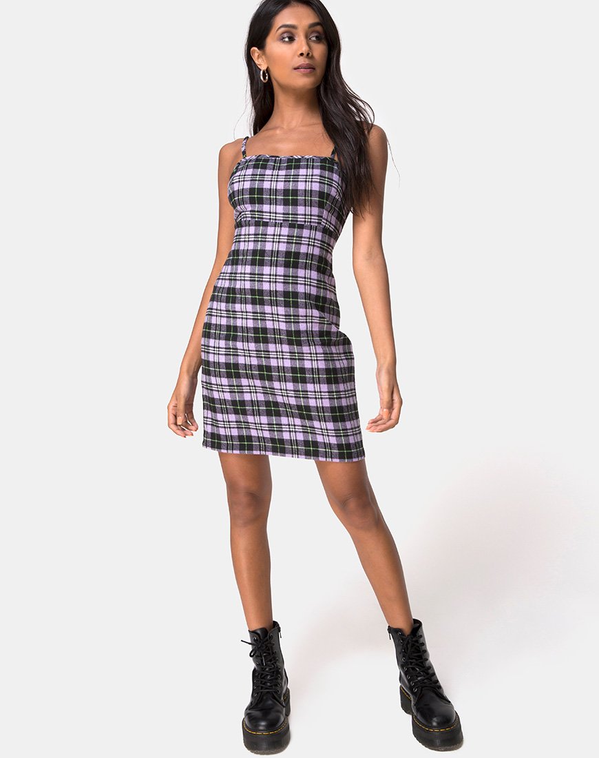 Immagine del vestito Cecile in Plaid Lilla