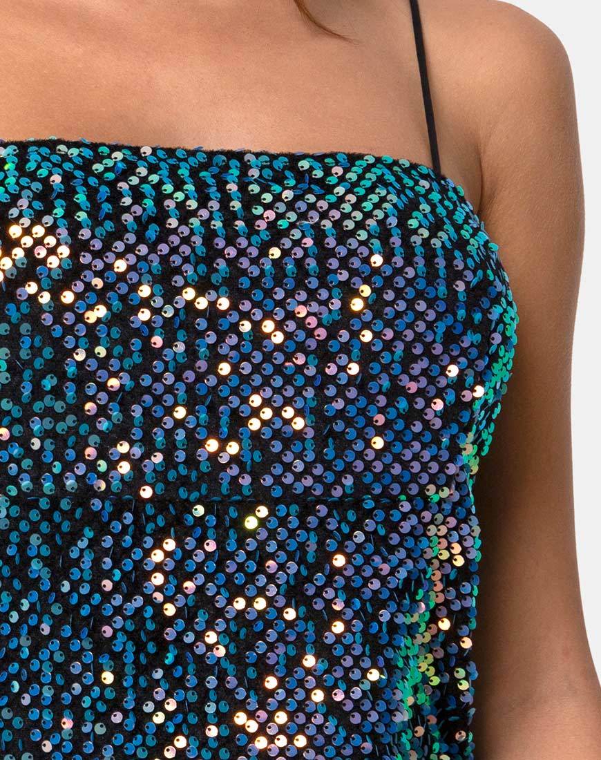 Immagine dell'abito Cecile in velluto opalino lucido e paillettes