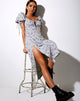 Immagine di Cello Midi Dress in Little Petal Dusky Blue
