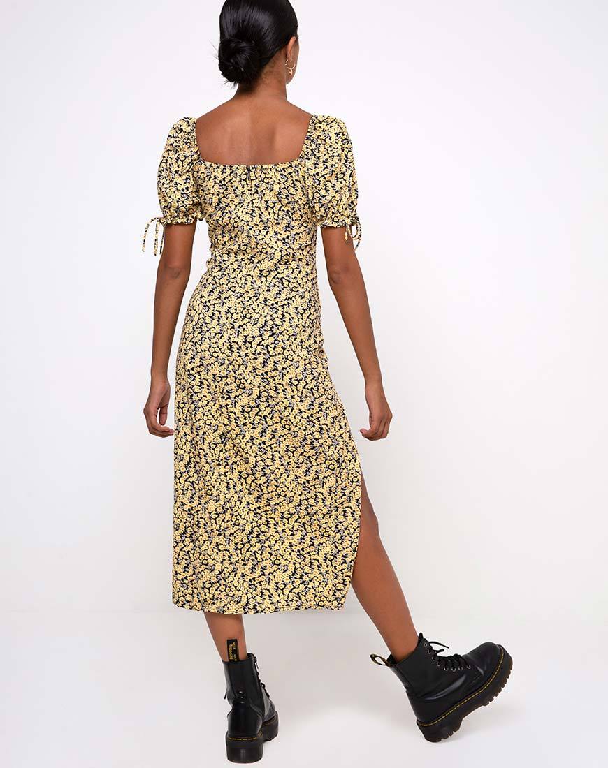 Abito Cello Midi in Mini Bloom Yellow