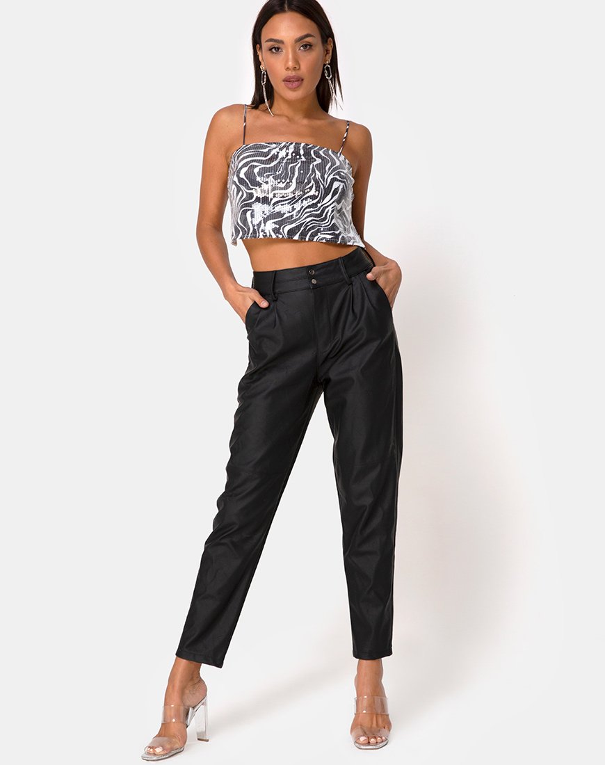 Immagine di Champo Crop Top in Trippy Zebra Clear Sequin