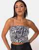 Immagine di Champo Crop Top in Trippy Zebra Clear Sequin