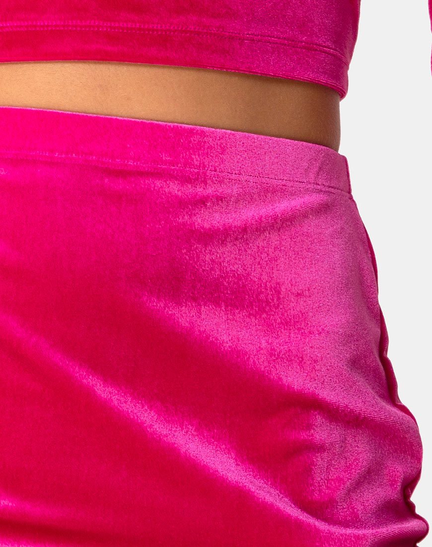 Immagine della gonna Cheri in velluto rosa