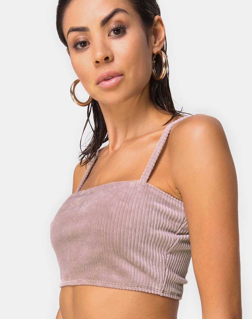 Top Kylie in Rib Taupe
