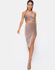 Immagine di Midi Cheri Split Skirt in Rib Taupe