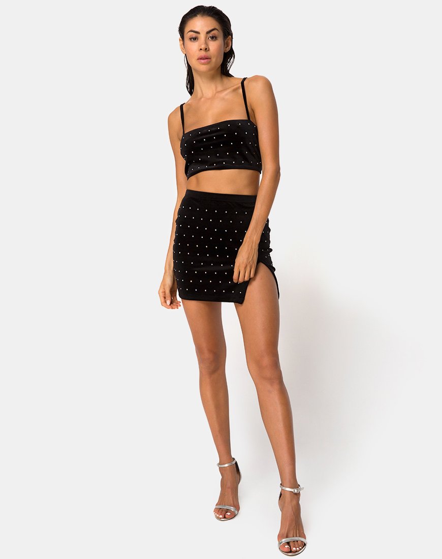 Immagine di Kylie Crop Top in Diamante Nero