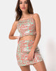 Immagine della gonna Cherish in leopardo fluo con paillettes chiare
