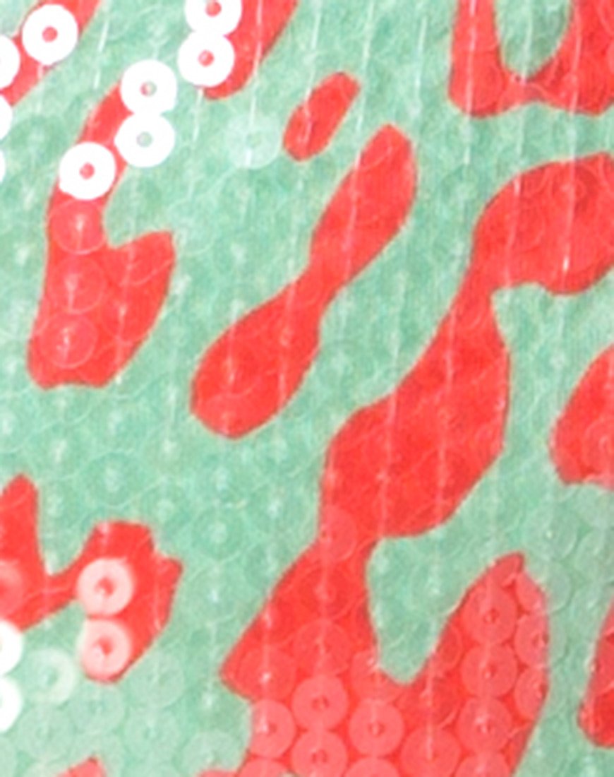 Immagine della gonna Cherish in leopardo fluo con paillettes chiare