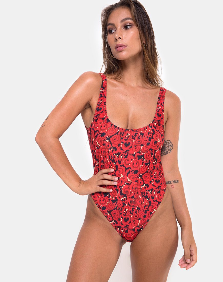 Costume da bagno Goddess in drago di fuoco cinese