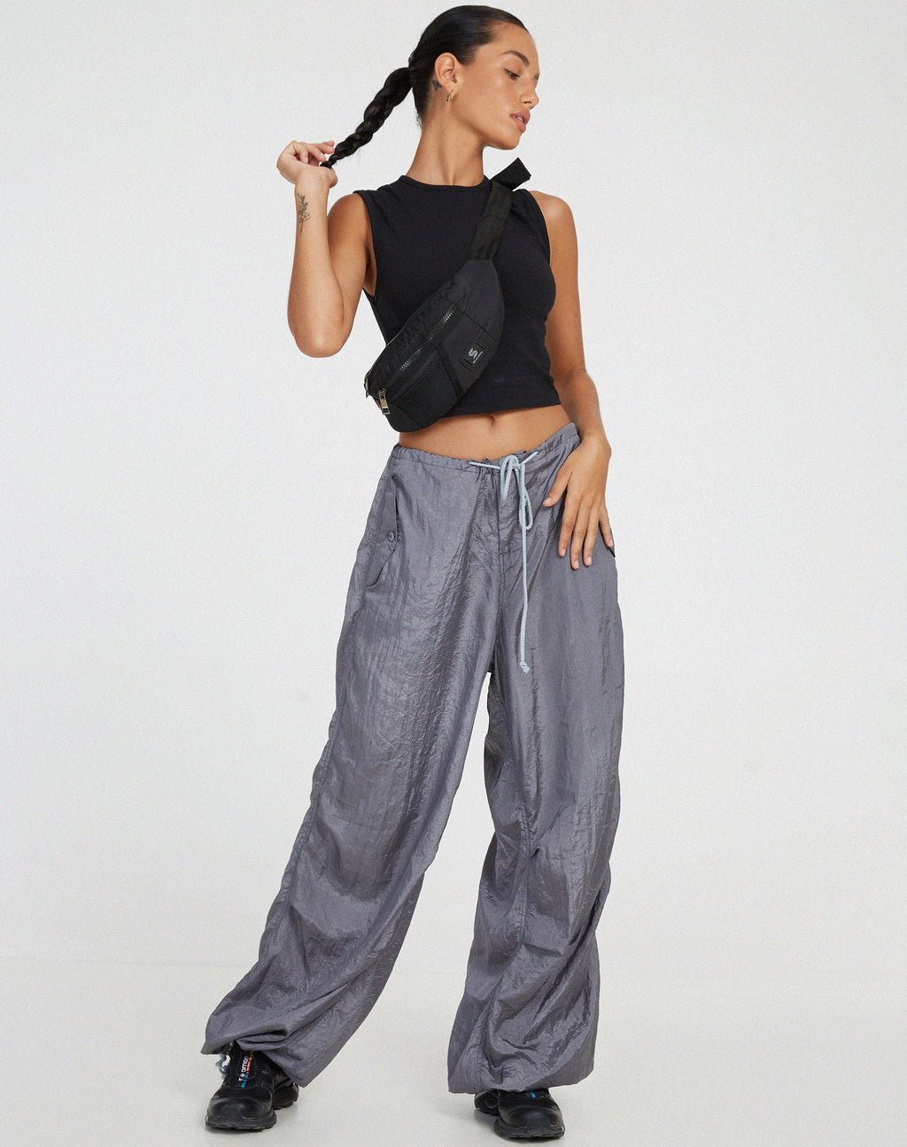 Pantaloni Chute in paracadute grigio freddo