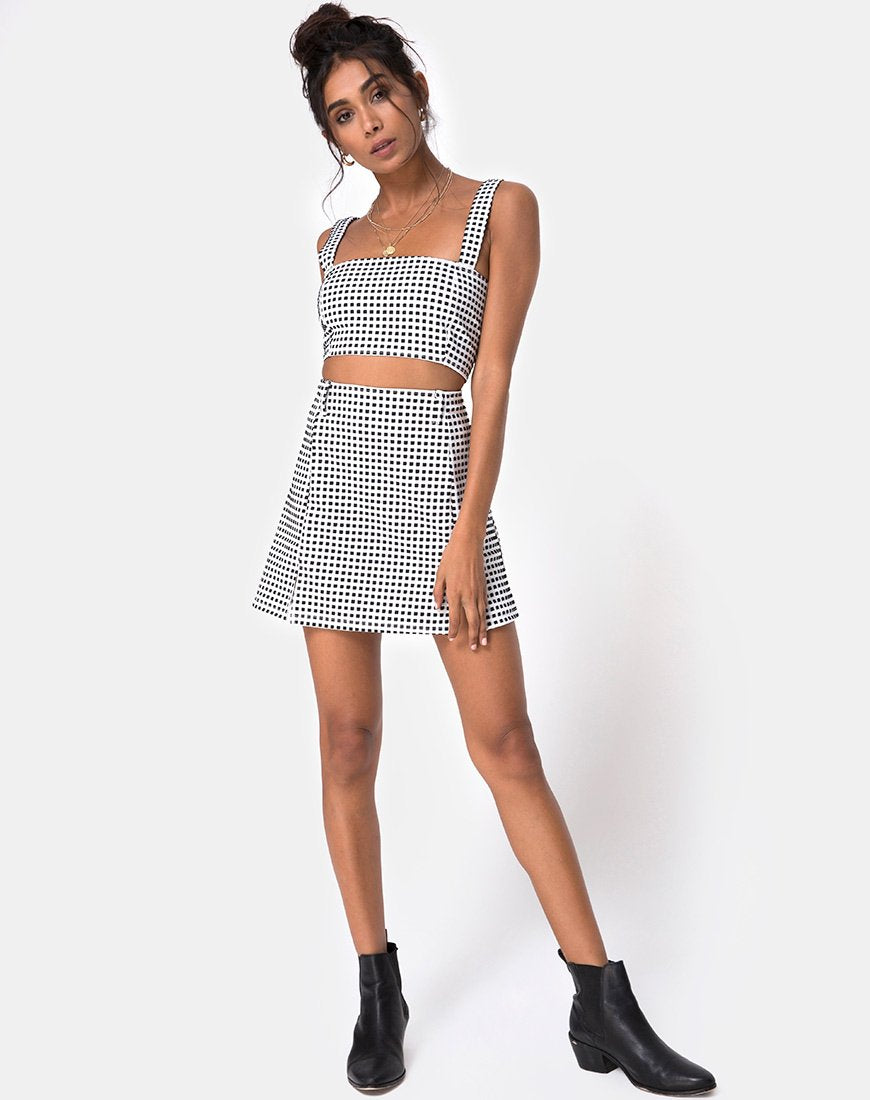 Immagine di Ciara Top in Gingham Avorio Nero