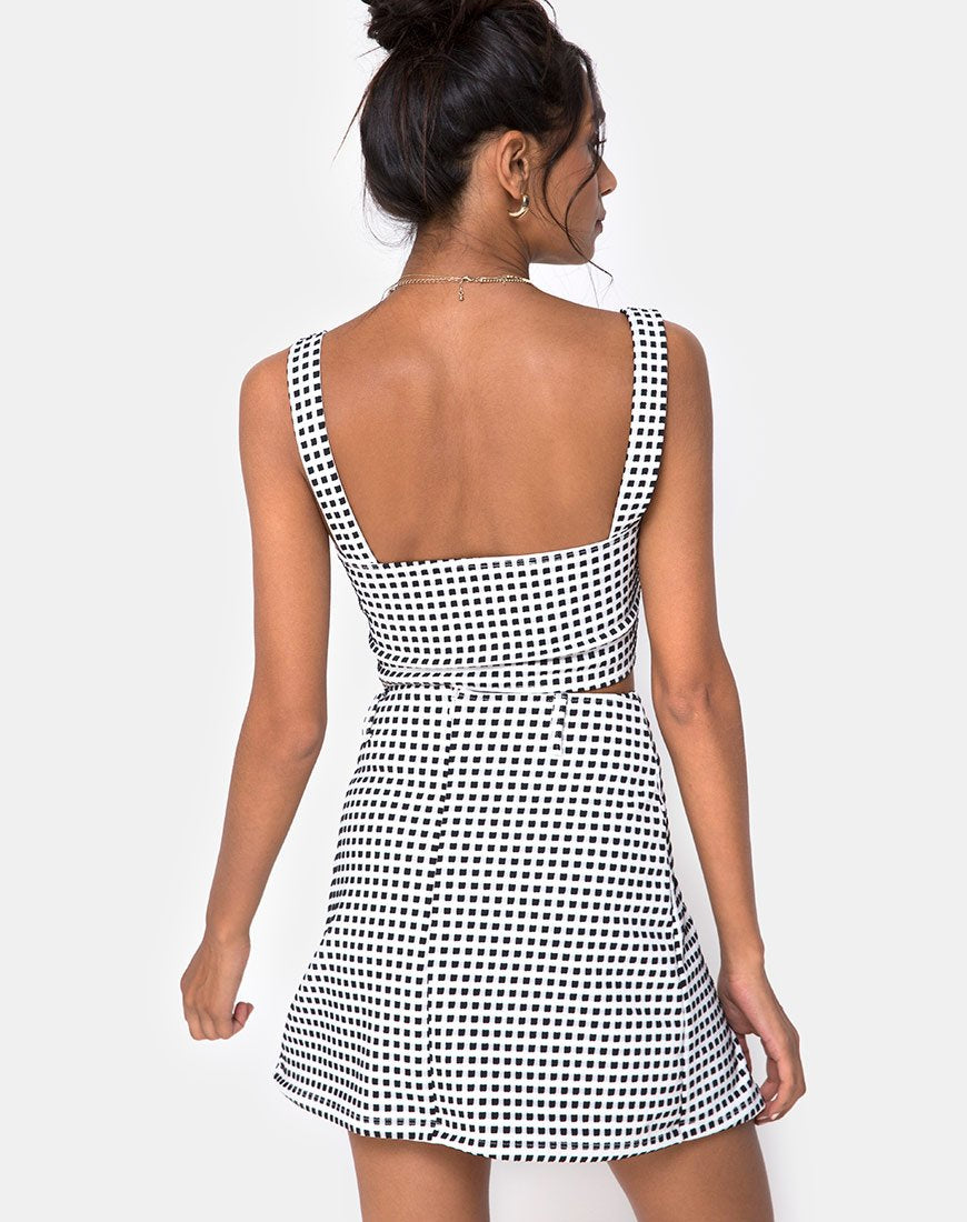 Immagine di Ciara Top in Gingham Avorio Nero