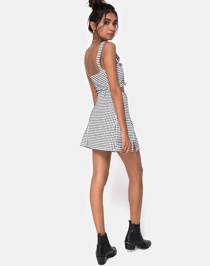 Immagine di Ciara Top in Gingham Avorio Nero