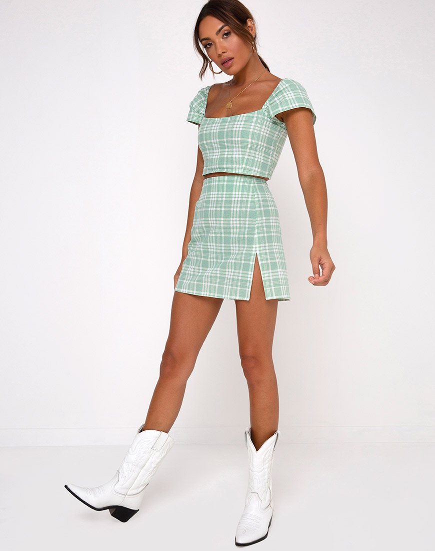 Immagine di Rinka Mini gonna in tovaglia Neo Mint