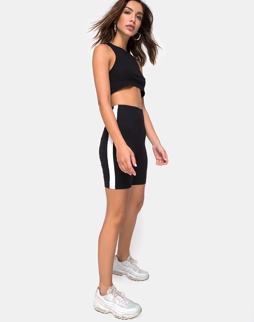 Immagine di Cirst Short in nero con strisce bianche