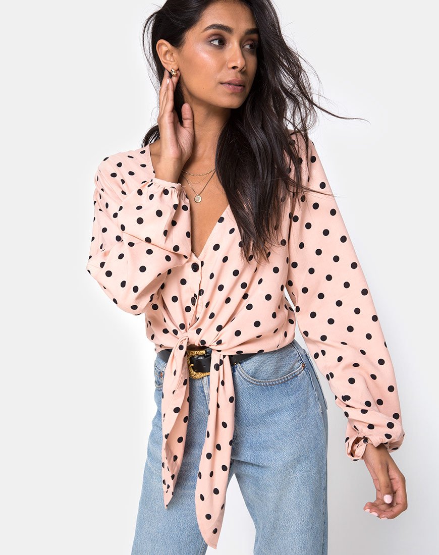 Top Citra in New Polka Nude Black