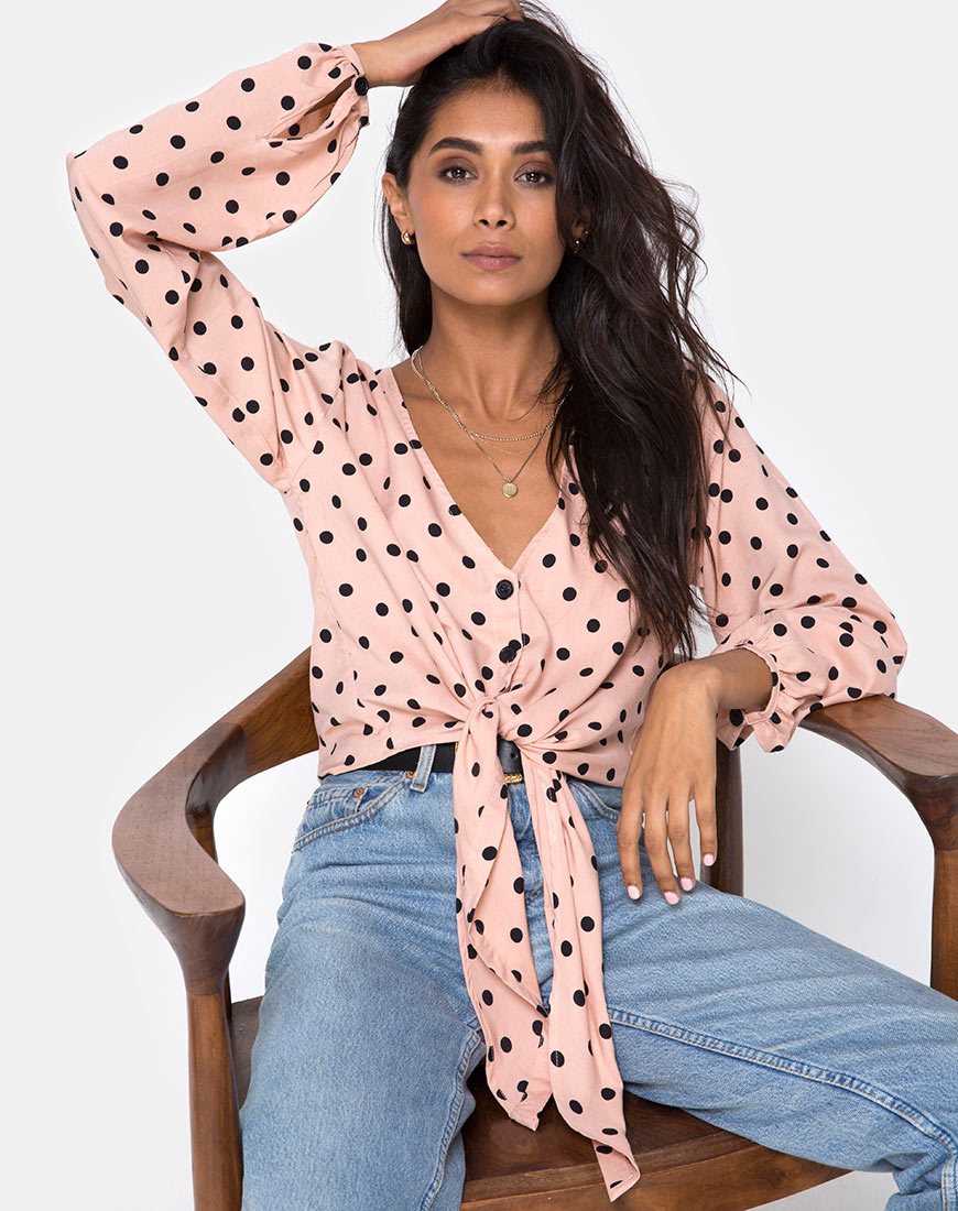 Top Citra in New Polka Nude Black