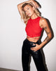Immagine di Clias Crop Top in Rib Racing Red