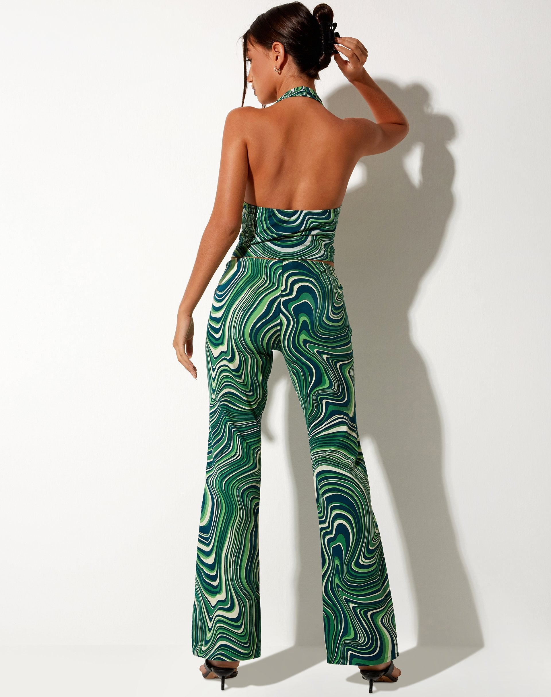 Immagine di Dapa Gilet Top in verde ondulato anni '70