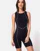 Immagine di Coda Unitard in nero con linea piping