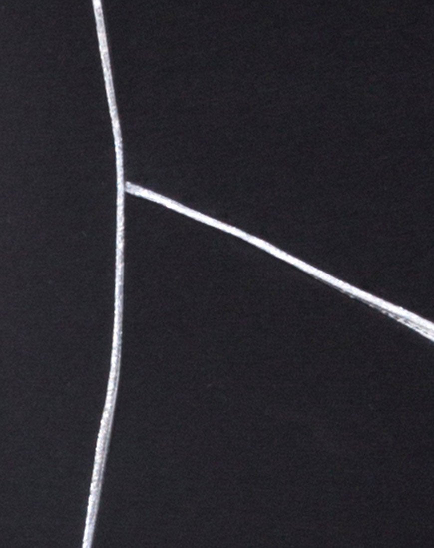 Immagine di Coda Unitard in nero con linea piping