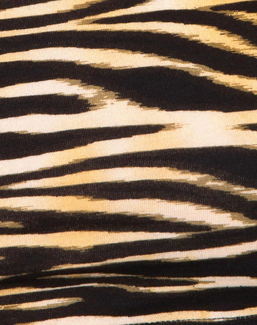 Immagine di Coga Off Shoulder Top in Zips Zebra Brown