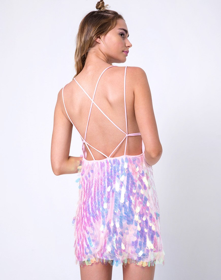 Immagine di Colete Slip Dress in Opal Unicorn Sequin Pink