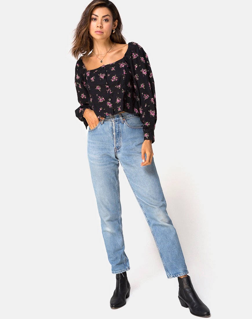 Immagine di Conila Crop Blouse in Sohey Rose Nero