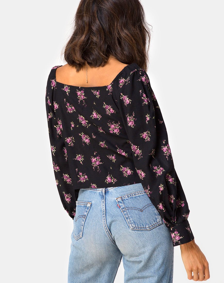 Immagine di Conila Crop Blouse in Sohey Rose Nero