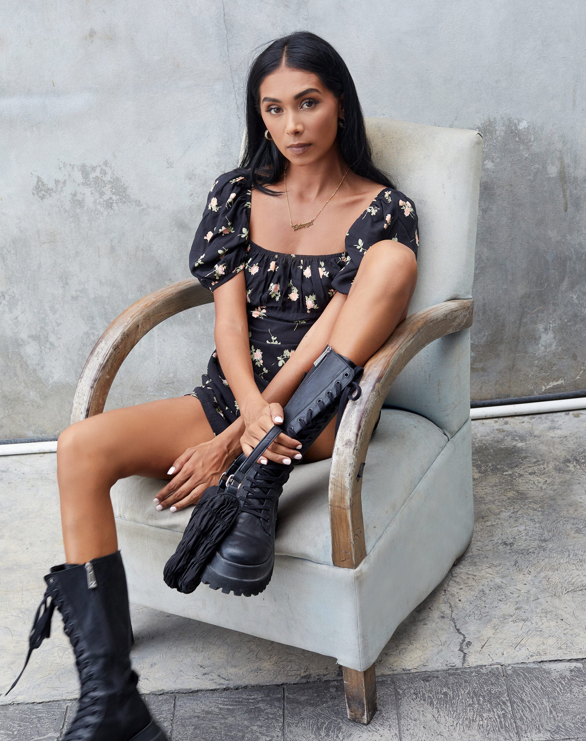 Immagine di Varie Mini Dress in Rose Garden Black