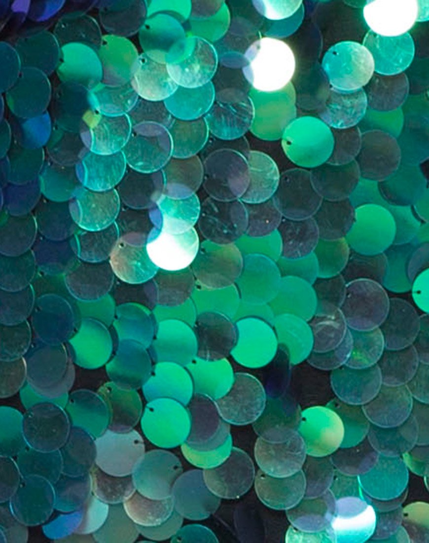 Immagine di Corine Slip Dress in Fishcale Disc Sequin Aqua Iridescent