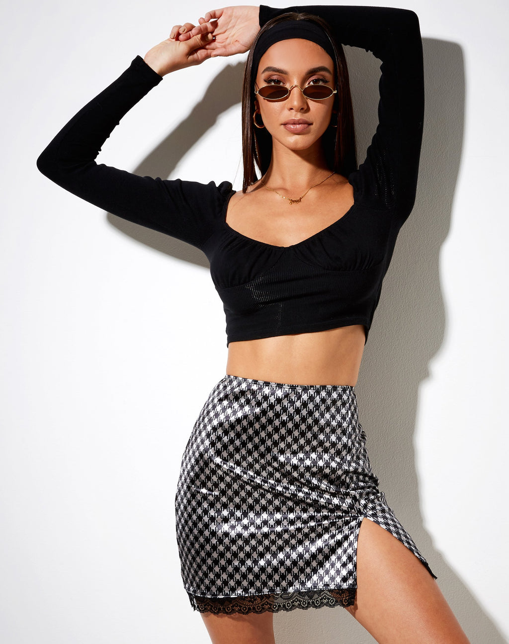Minigonna Corla in diagonale Dogtooth