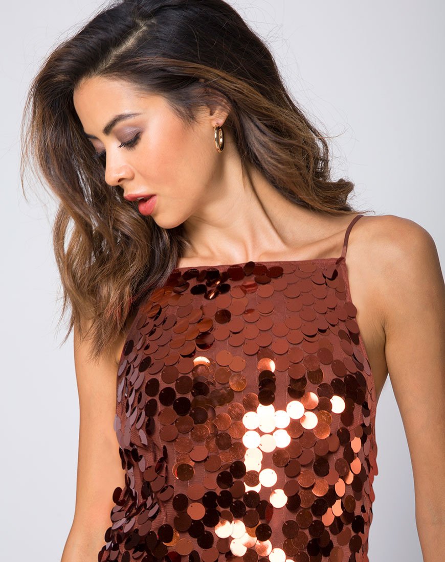 Corine Slip Dress in ruggine