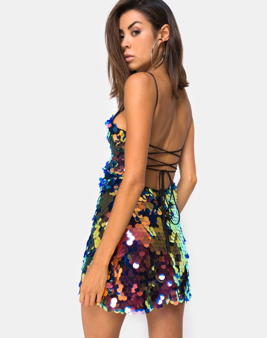 Immagine del vestito Corzoe in paillettes Dragon Fruit