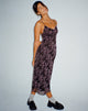 immagine di Cotina Midi Dress in Butterfly Vine Flock nero e rosa