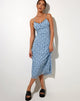 Immagine di Cotina Midi Dress in Blue Flower Buds Black Flock