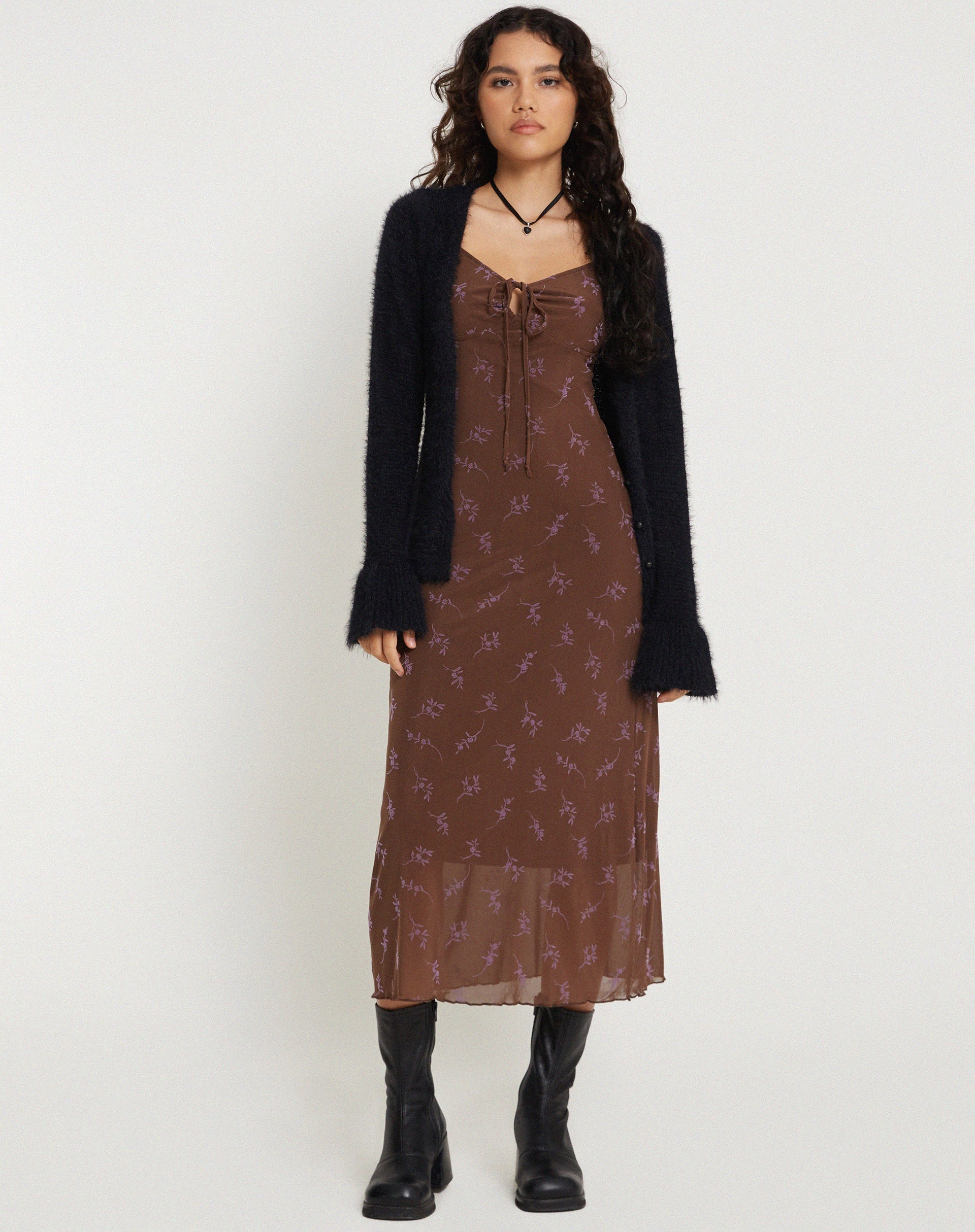 Immagine di Coya Maxi Dress in Flower Stem Flock Brown