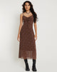 Immagine di Coya Maxi Dress in Flower Stem Flock Brown