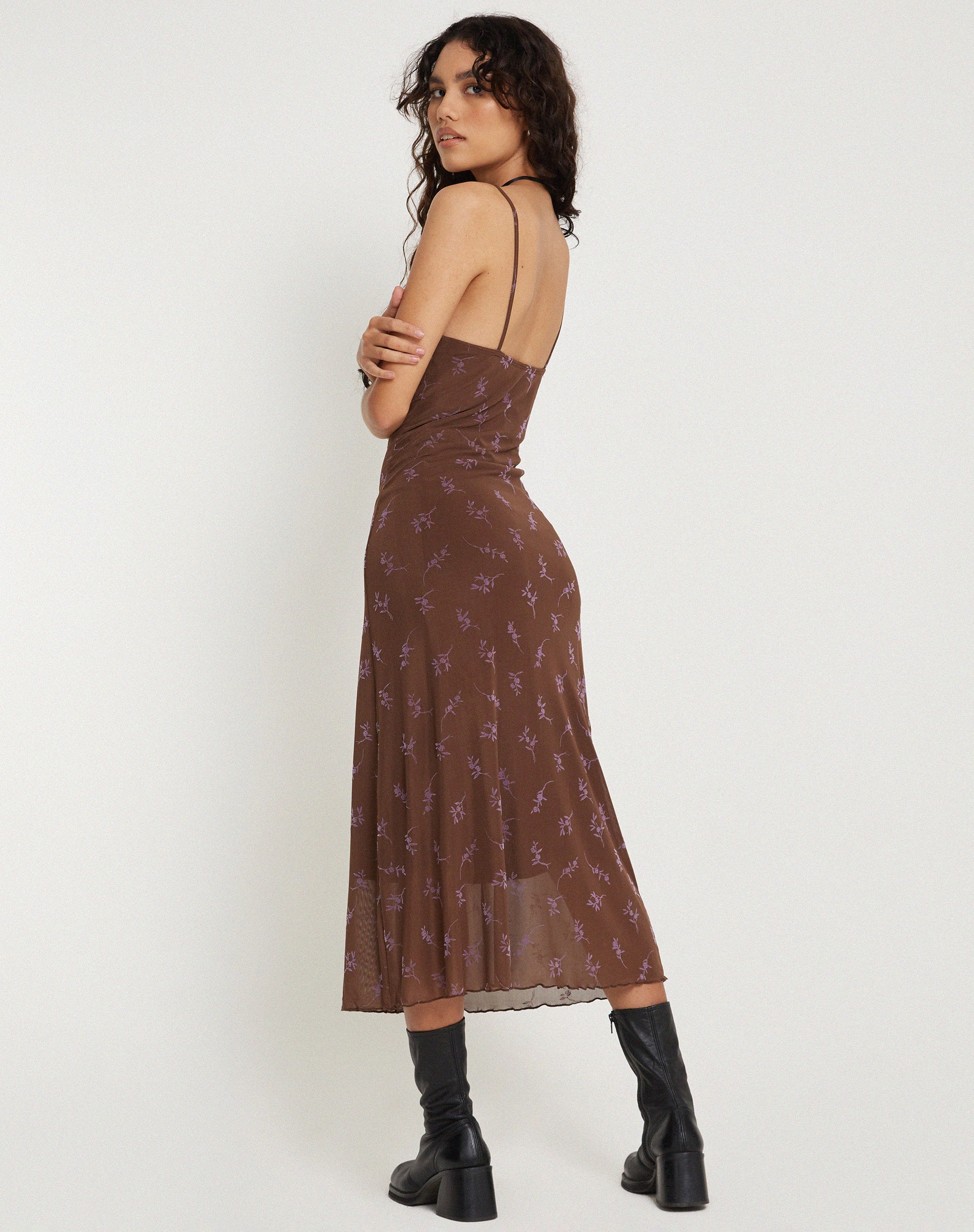 Immagine di Coya Maxi Dress in Flower Stem Flock Brown