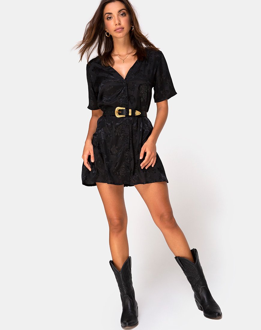 Immagine di Crosena Dress in Satin Rose Nero